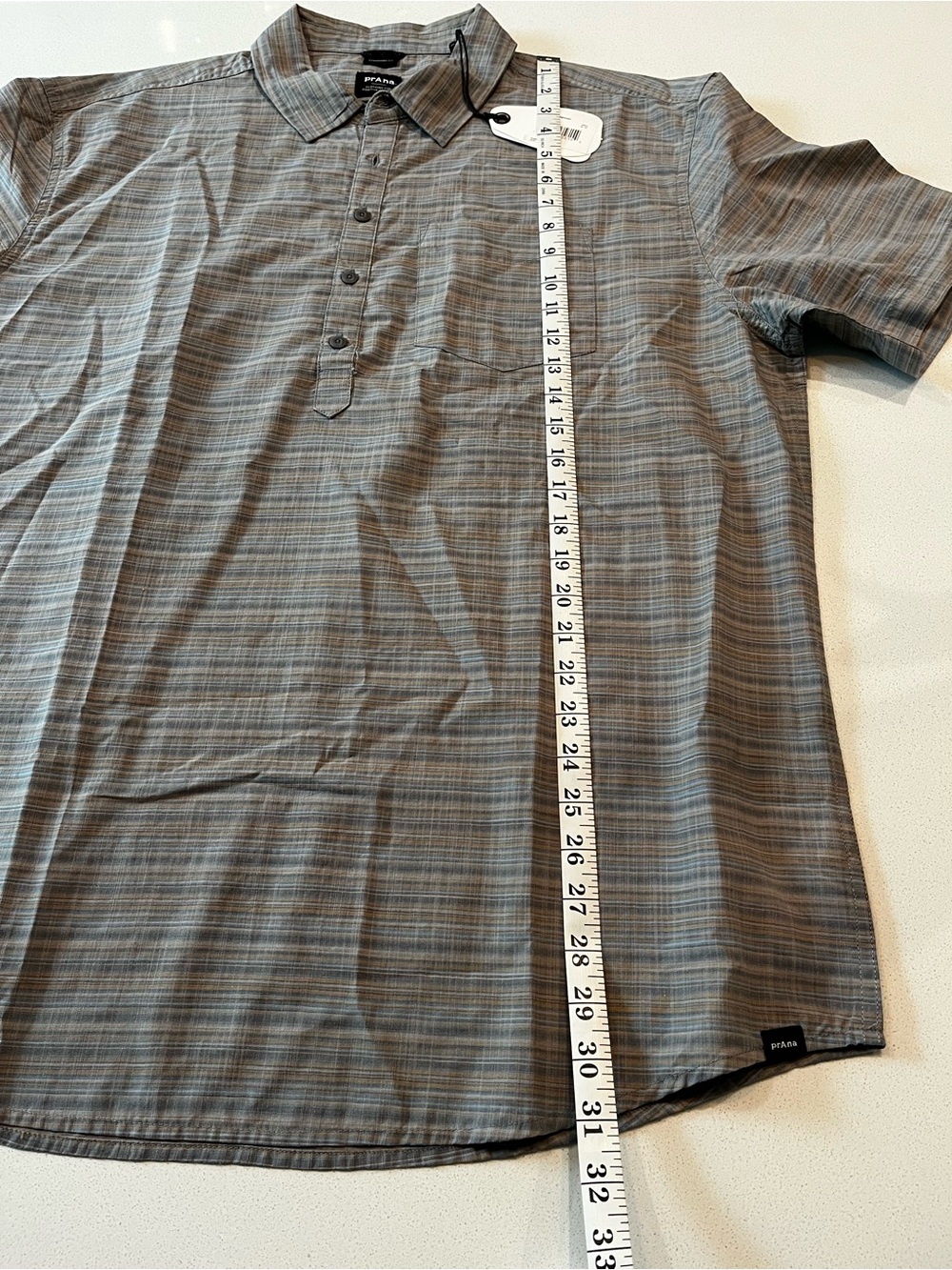 NWT Prana Men’s Groveland Popover Flint Short Sleeve Shirt- XL - Picture 11 of 11